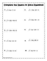 Complete The Square 4 Worksheets
