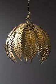 Gold Fern Leaf Pendant Light From