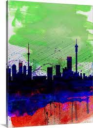 Johannesburg Watercolor Skyline Wall