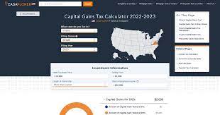 capital gains tax calculator 2022