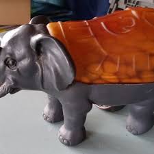 Cheyenne Elephant Amber Glass Table