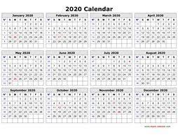 printable calendar 2020 free