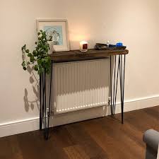Rustic 4 Legs Wood Console Table With