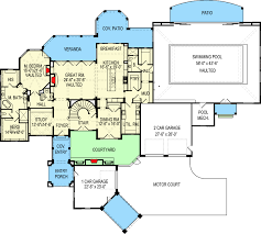 Courtyard And Indoor Pool House Plan