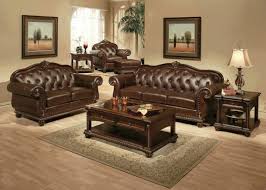 espresso top grain leather sofa set 3