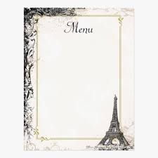 Fancy Menu Template Blank French World Of Printable And