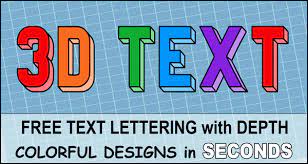 3d text font generator colorful fancy
