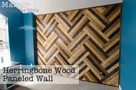 Diy Herringbone Wood Paneled Wall Makely