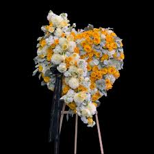standing heart funeral flowers