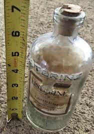 antique listerine cork top glass bottle