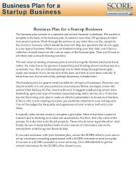 Business Plan For A Startup Business Template Sunday Ventures