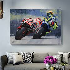 Abstract Oil Prints Poster Motorcycle