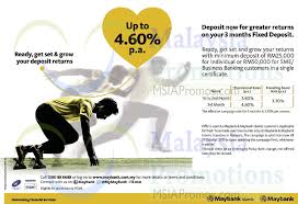 Turn on your 3+3+3 months fixed deposit. Maybank Up To 4 60 P A Interest Rate 12 31 Oct 2015