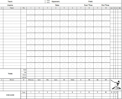 Baseball Scorecard With Pitch Count Sheet
