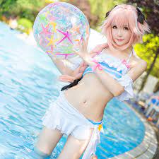 Anime Game Fate/extella Astolfo Swimsuit/swimwear Cosplay Fgo Astolfo  Cosplay Costumes Crop Top + Skirts - Cosplay Costumes - AliExpress