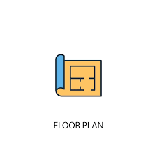 Floor Plan Concept 2 Colored Line Icon