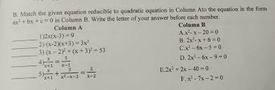 Quadratic Equation In Column Ato