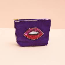 lips small velvet makeup bag my doris uk