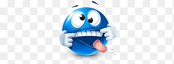 blue biting lip emoji png