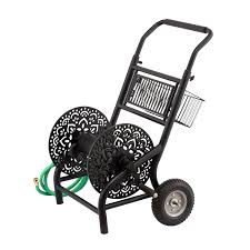 better homes and gardens metal hose reel cart black