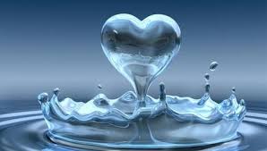 the water drop in the heart shape