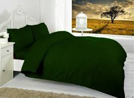King Size Dark Green Duvet Quilt Set