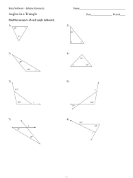 The measure of the angles of a triangle are in the ratio 2:5:8. Angles In A Triangle Find The Measure Of Each Angle Indicated Geometry Elementary Geometry