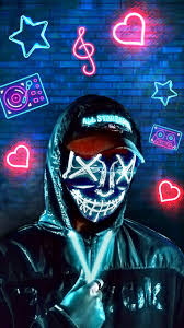 neon mask guy iphone wallpapers