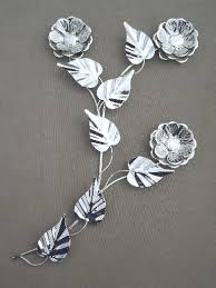 Silver Chrome Flower Wall Art Vintage