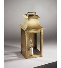 Outdoor Wall Lantern In Antique Brass