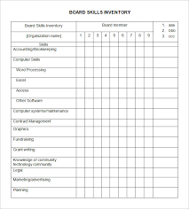 Skills Inventory Template 6 Free Word Excel Pdf