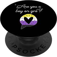 Amazon.com: Nonbinary Pride Flag Enby Enbie NB Gender Heart Quote Bubble  PopSockets Grip and Stand for Phones and Tablets : Cell Phones & Accessories