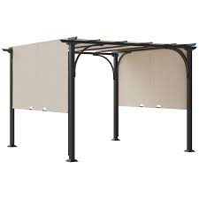 Steel Patio Pergola Retractable Canopy