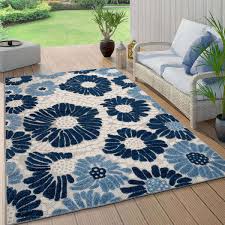 world rug gallery palermo modern fl indoor outdoor area rug navy 7 10 x 10