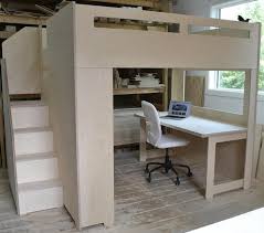 seattle queen loft bed with study and