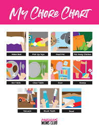 Visual Chore Chart For Young Kids Free Printable Picture