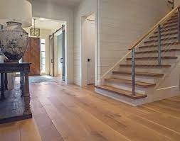 wide plank white oak wood floor in