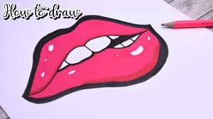 to draw red lips easy happy drawings