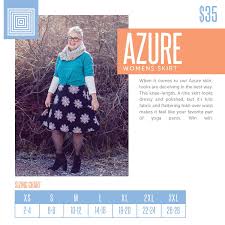 Lularoe Azure Skirt Product Description And Sizing Chart