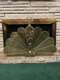 Vintage Antique Brass Fireplace Screen