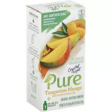 Crystal Light Pure Sweetened Drink Mix Tangerine Mango 7 Ct Powdered Drink Mixes Market Basket