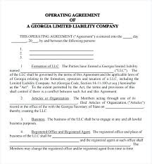 Real Estate Llc Operating Agreement Template Operating Agreement