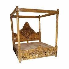 Teak Wood Queen Size Wooden Antique Bed