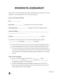 001 Roommate Agreement Template Rental Magnificent Ideas
