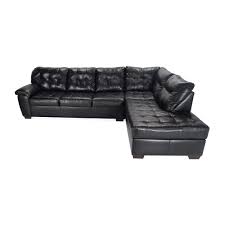 black faux leather sectional sofas