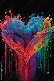 A Heart Shaped Painting With Colorful
