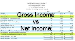 gross income vs net income what are