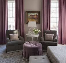 gray velvet roll arm chairs with purple