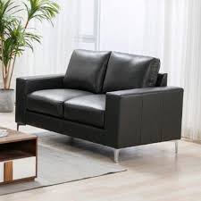 sancho 2 seater leather sofa dark