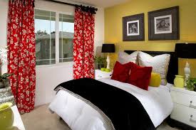 red black yellow bedroom decor modern